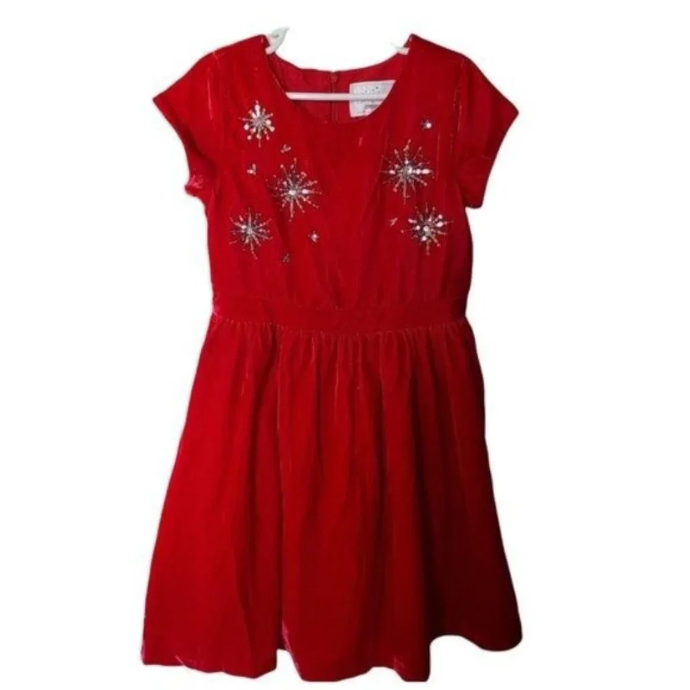 Gymboree Fun & Fancy‎ Dressed Up Christmas Holiday Red Velvet Dress Sz 6 Girls